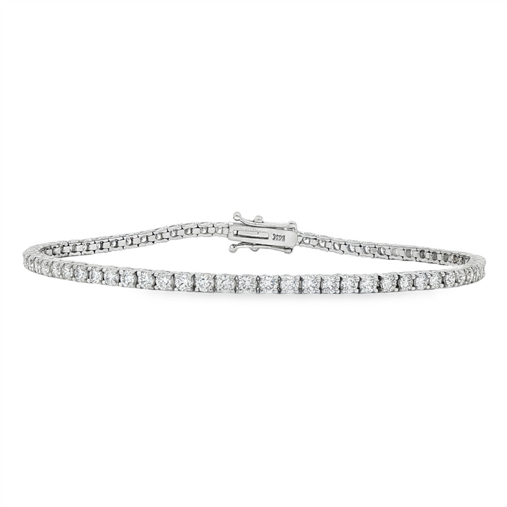 14K White Gold Natural Diamond Tennis Bracelet – 3.05ctw.