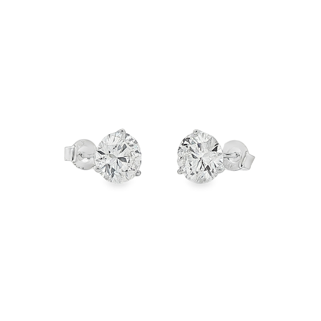 14K White Gold Lab Grown Diamond Stud Earrings – 4.09ctw.