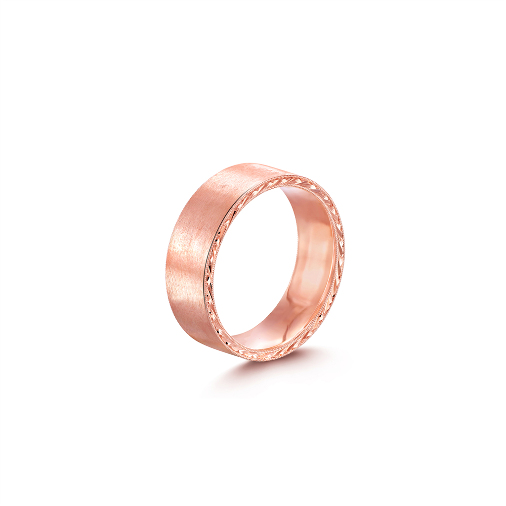 14K Rose Gold 7mm Men's Wedding Band