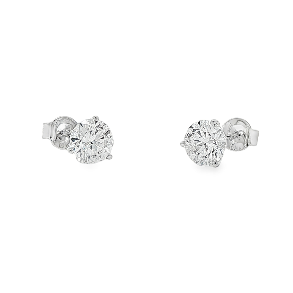 14K White Gold Lab Grown Diamond Stud Earrings – 2.10ctw.