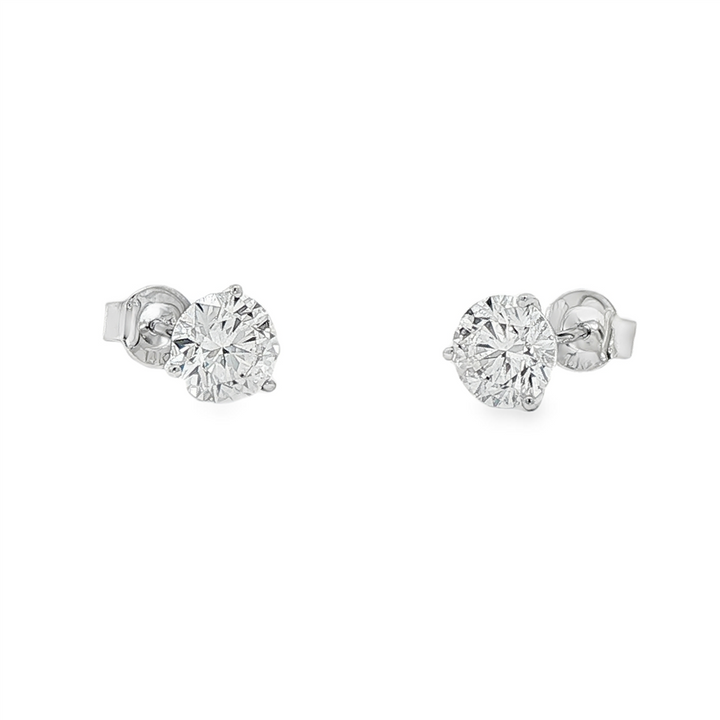 14K White Gold Lab Grown Diamond Stud Earrings – 2.10ctw.