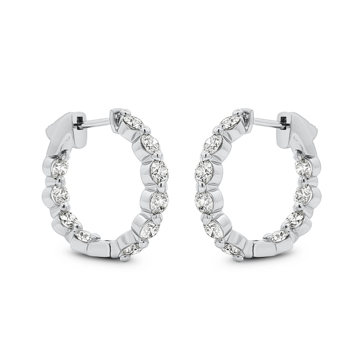 18K White Gold Natural Diamond Hoop Earrings – 2.53ctw