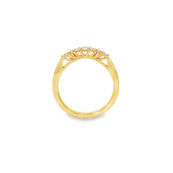 14K Yellow Gold Natural Diamond Curve Band – 0.31ctw.