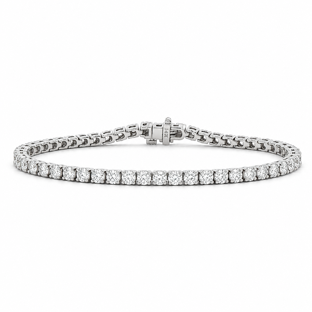 14K White Gold 4.25ctw Lab Grown Diamond Tennis Bracelet
