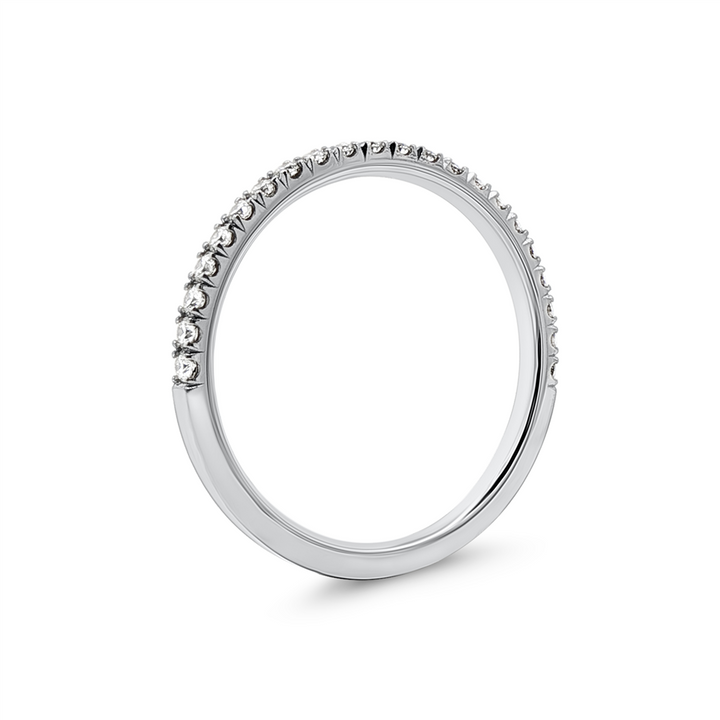 14K White Gold Natural Diamond Half Eternity Band – 1.8mm, Size 6.5, approx. 0.26 CTW, 1.7g