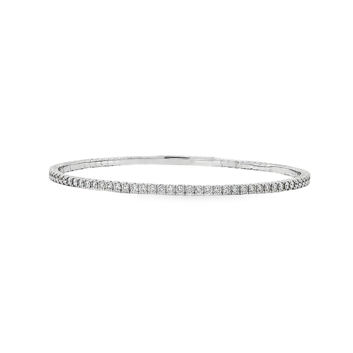 14K White Gold Natural Diamond Flexi Bangle – 1.65ctw.