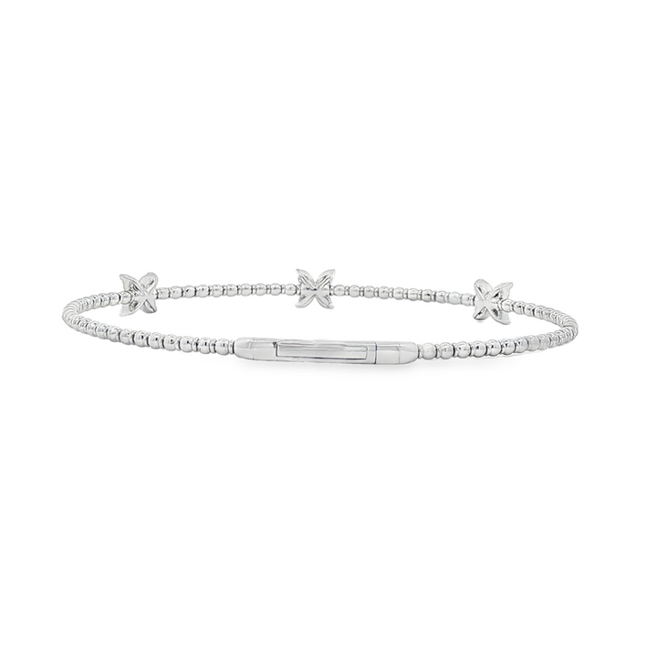 14K White Gold Diamond Flexi Bangle Bracelet - 0.35ctw.
