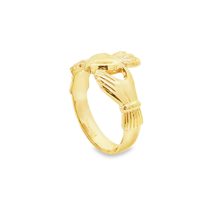 10K Yellow Gold Estate Claddagh Ring – 6.4g, Size 9.5