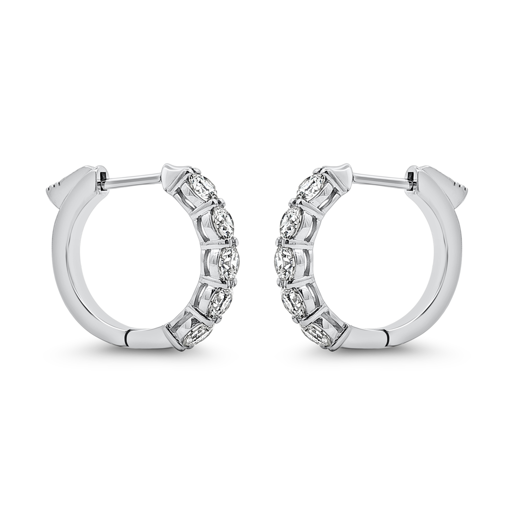 14K White Gold Lab Diamond Hoop Earrings – 1.89ctw, 17x3.7mm, DEF VVS, 5.6g