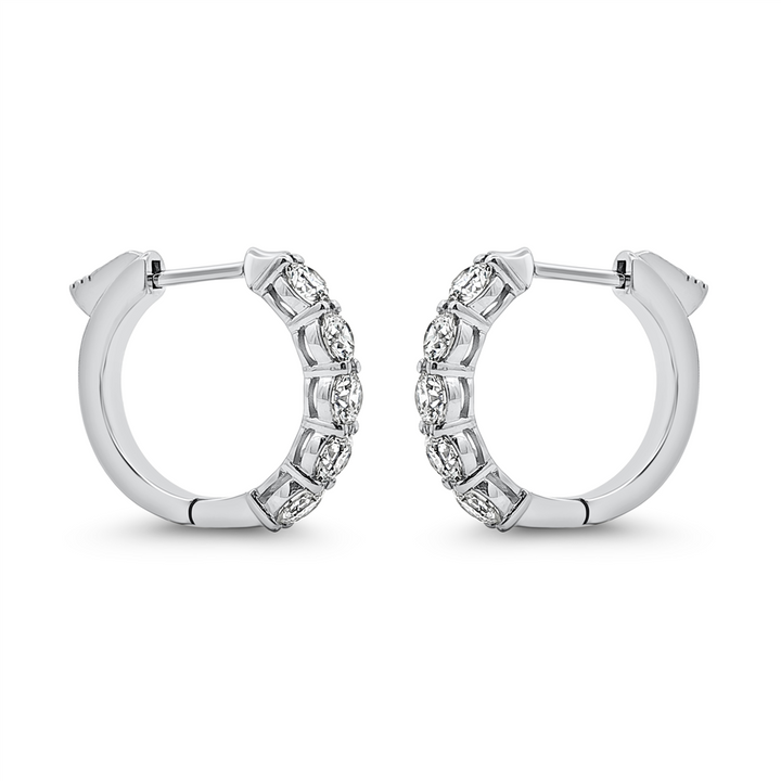 14K White Gold Lab Diamond Hoop Earrings – 1.89ctw, 17x3.7mm, DEF VVS, 5.6g