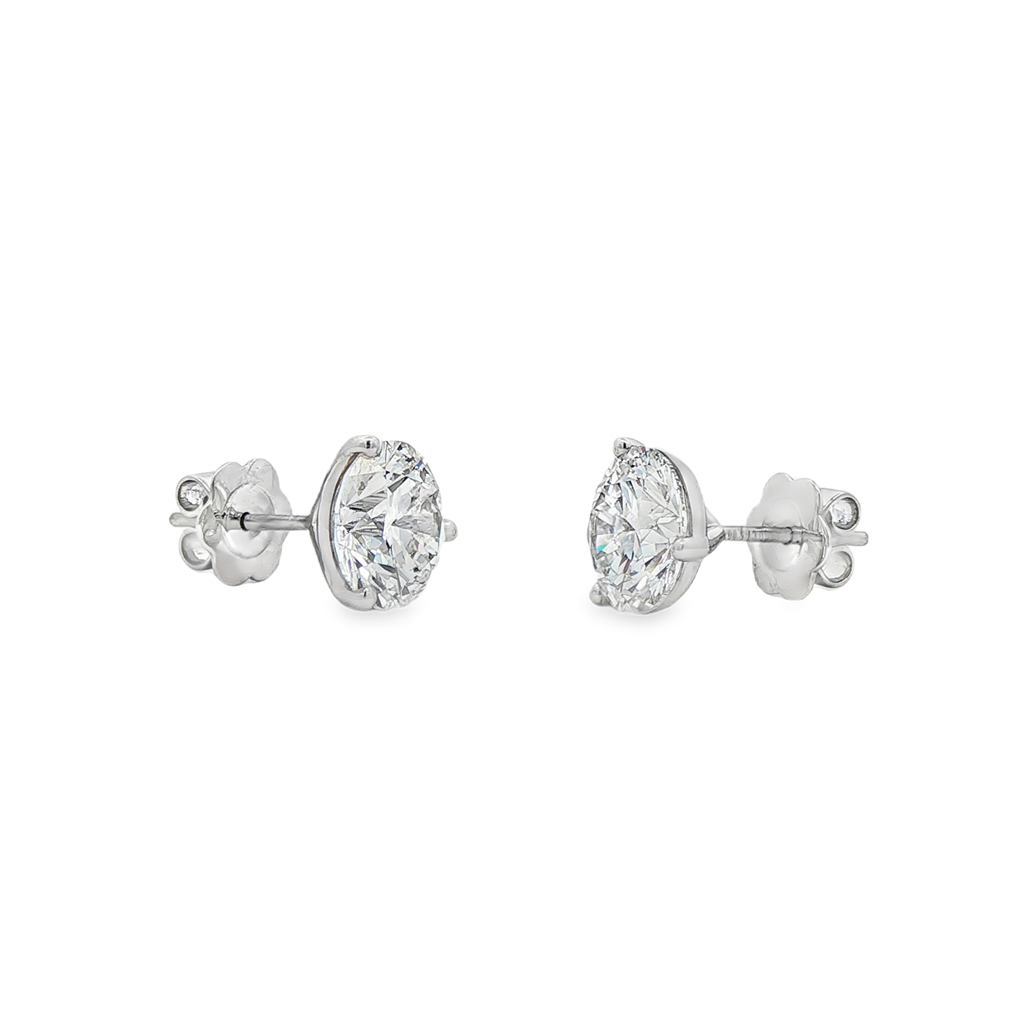 14K White Gold Lab Grown Diamond Stud Earrings – 5.16ctw.