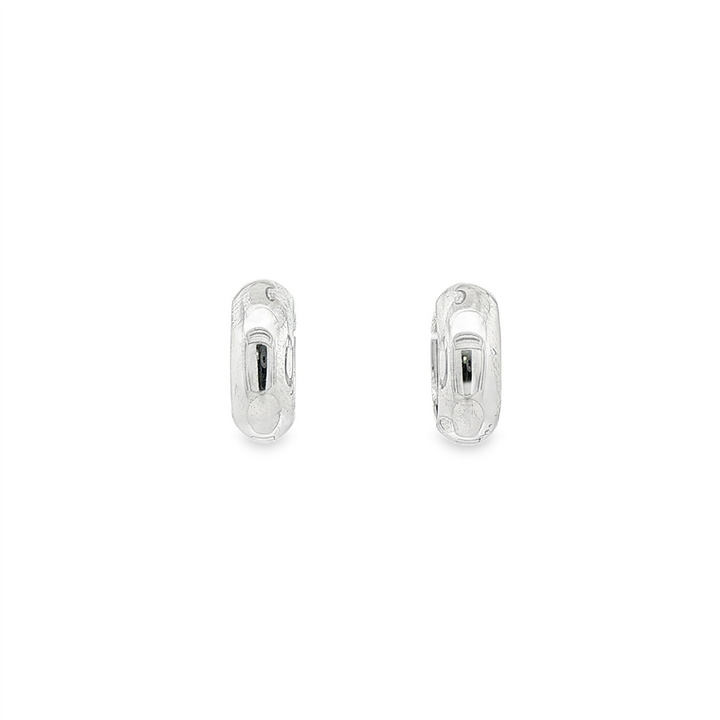 14K White Gold High Polish Huggie Earrings – 14mm, 3.2g