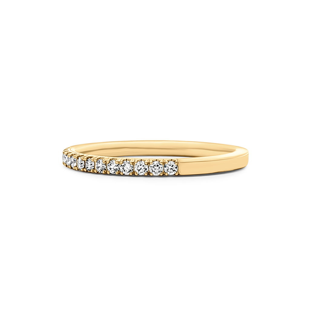 14K Yellow Gold Natural Diamond Half Eternity Band – 1.8mm, Size 6.5, approx. 0.26 CTW, 1.6g