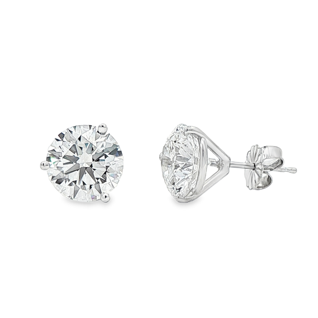 14K White Gold Lab Diamond Stud Earrings – 5.14ctw, VVS2-E