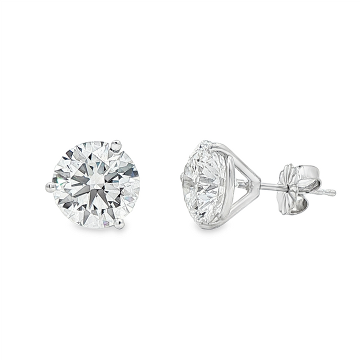 14K White Gold Lab Diamond Stud Earrings – 5.14ctw, VVS2-E