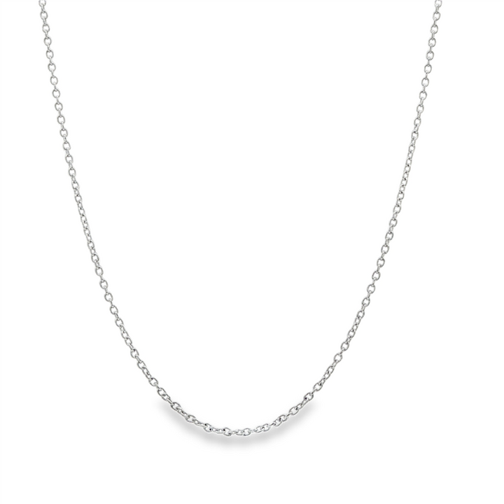 14K White Gold Adjustable Rolo Chain – 1.2mm, 20", 2.5g