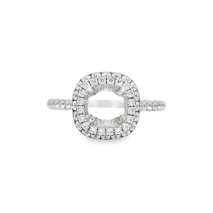 18K White Gold "Bloom" Diamond Semi-Mount Engagement Ring – 0.87ctw.