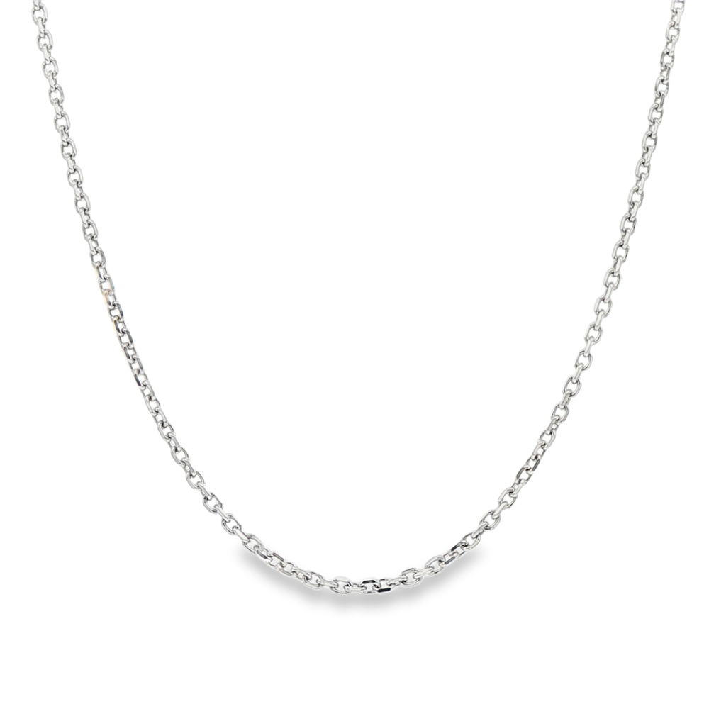 Platinum Estate Diamond-Cut Rolo Chain Necklace – 1.3mm, 18"