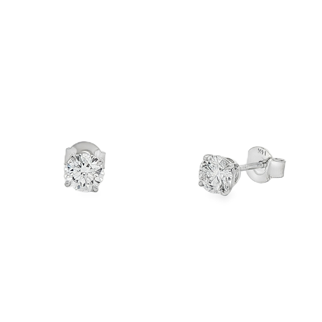 14K White Gold Lab Grown Diamond Stud Earrings – 1.06ctw.