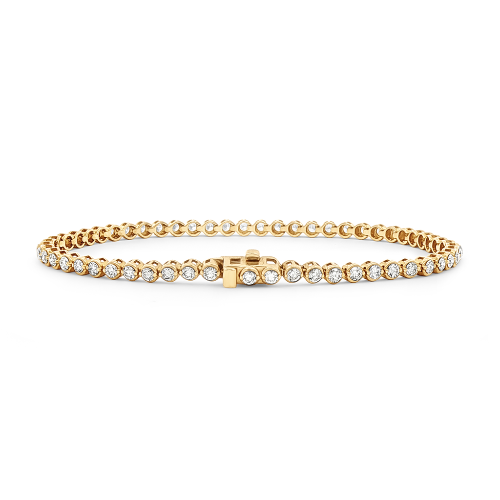 14K Yellow Gold 2.9mm Natural Diamond Tennis Bracelet – 2.00ctw.