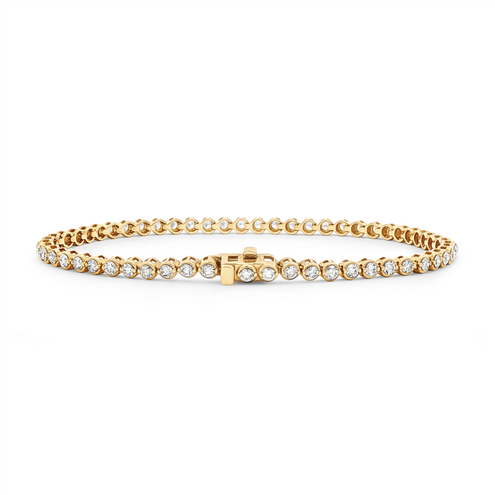 14K Yellow Gold 2.9mm Natural Diamond Tennis Bracelet – 2.00ctw.