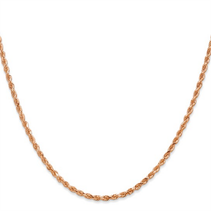 14K Rose Gold Rope Chain – 2.25mm, 24", 11.5g
