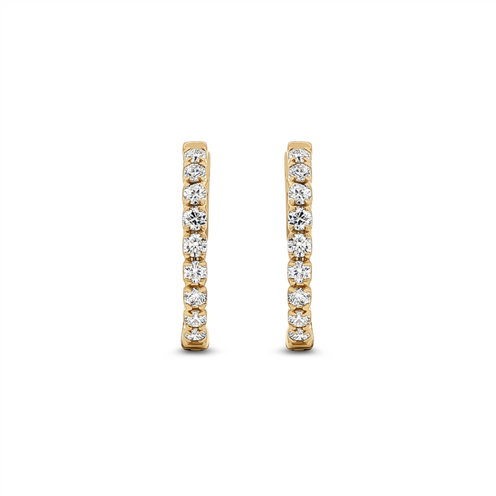14K Yellow Gold Natural Diamond Hoop Earrings – 0.90 CTW