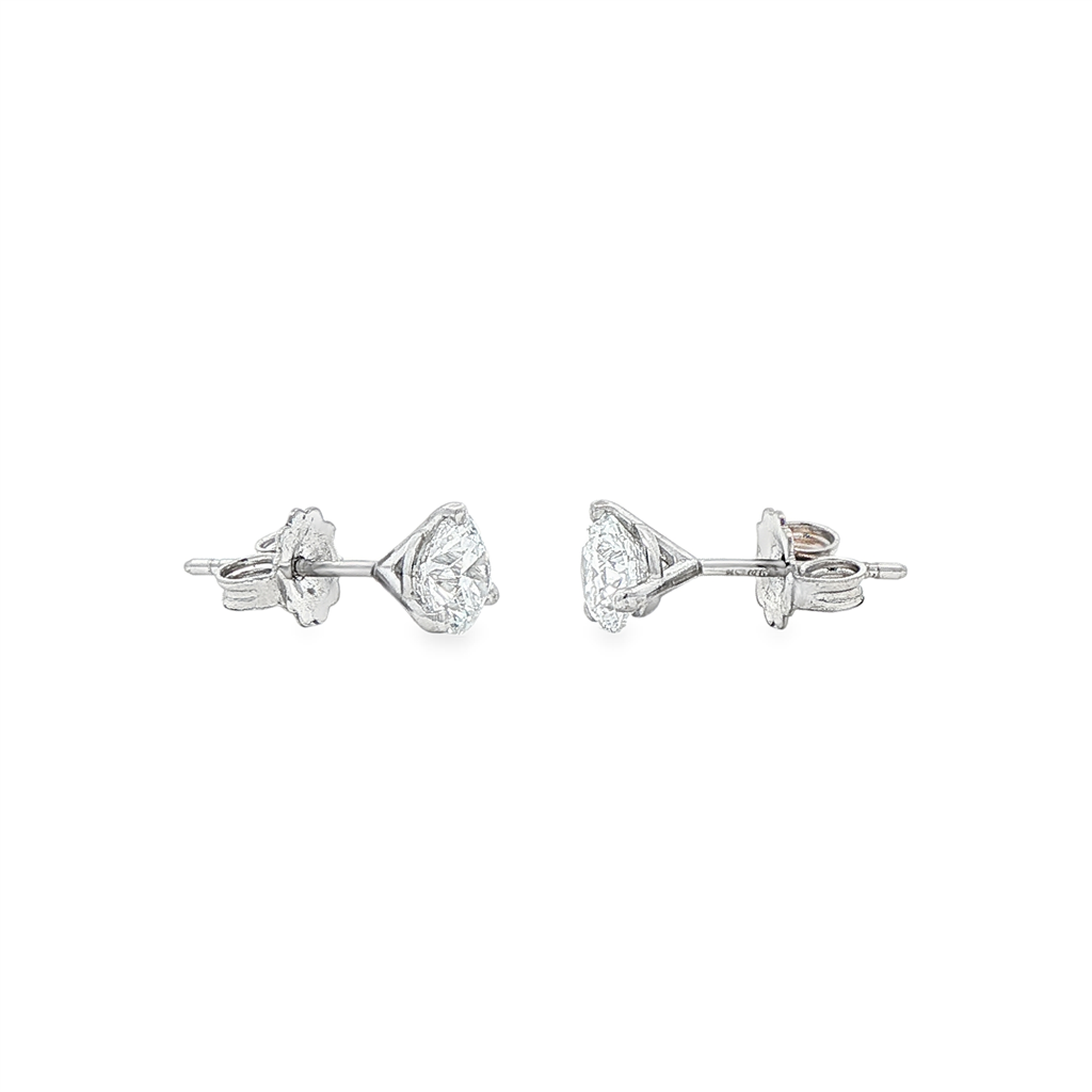 14K White Gold Lab-Grown Diamond Martini Stud Earrings – 1.02ctw (IGI Certified)