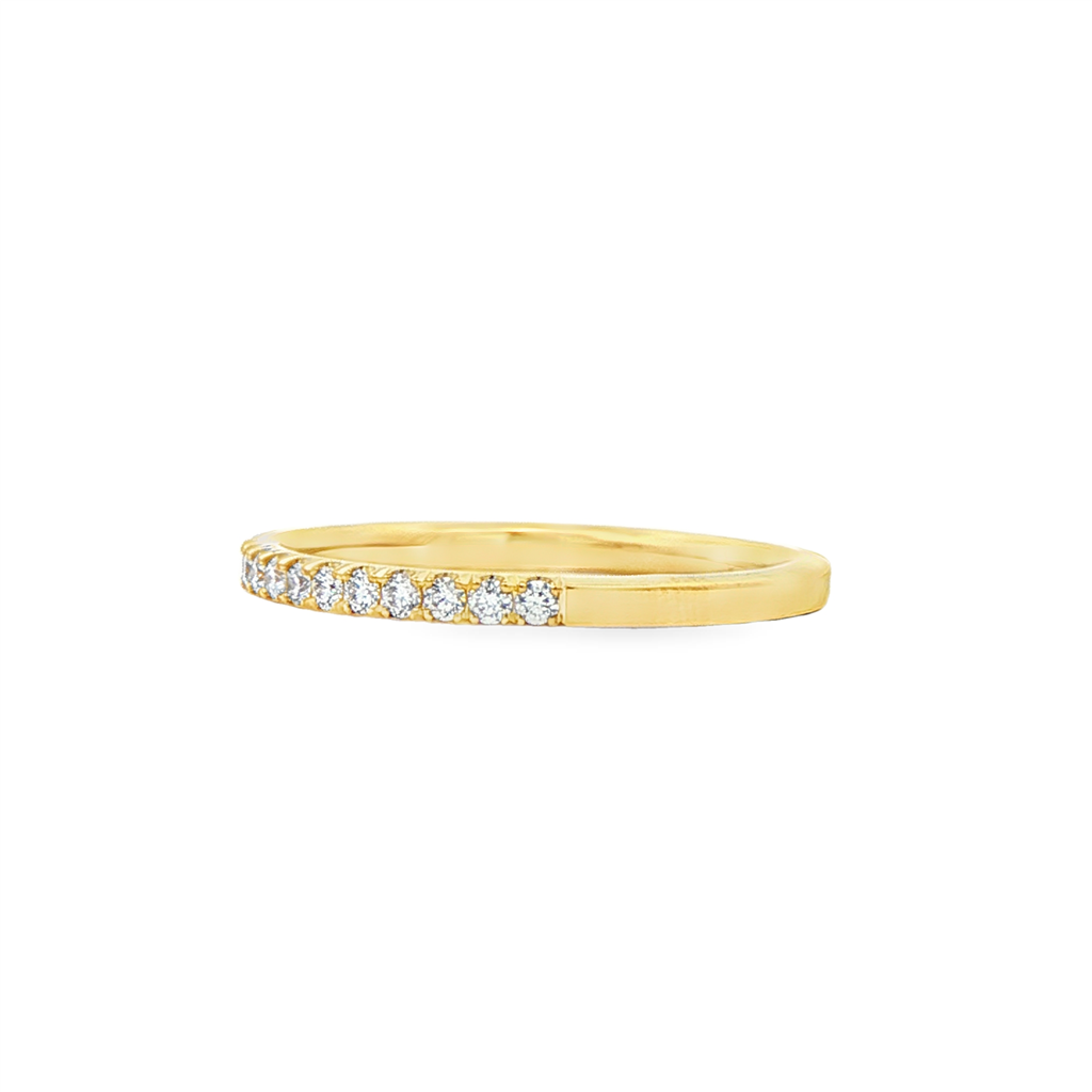 14K Yellow Gold Natural Diamond Half Eternity Band – 1.8mm, Size 6.5, approx. 0.26 CTW, 1.6g