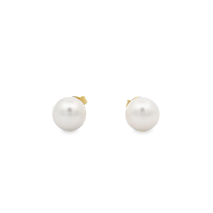 14K Yellow Gold Freshwater Pearl Stud Earrings – 7–7.5mm