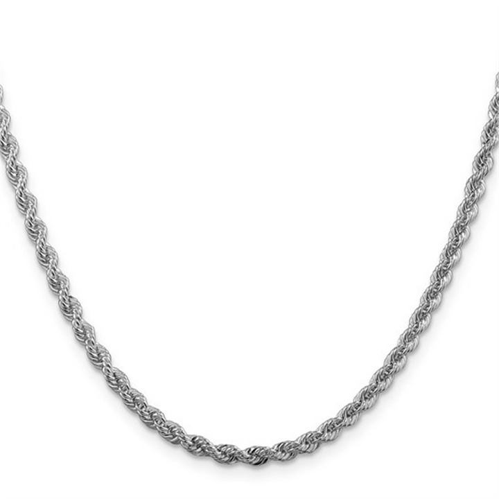 Sterling Silver Solid Rope Chain Necklace – 3mm, 20"