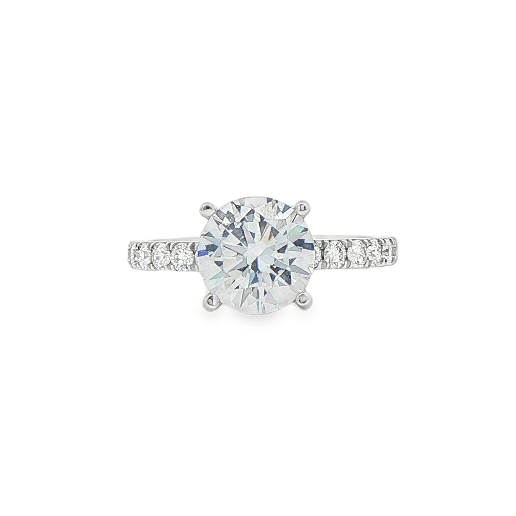 14K White Gold Semi-Mount Engagement Ring – 0.54 ct Lab-Grown Diamonds