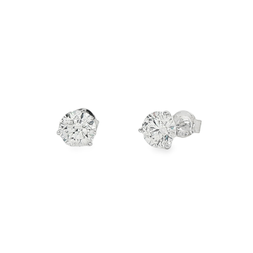14K White Gold Lab Grown Diamond Stud Earrings – 2.10ctw.
