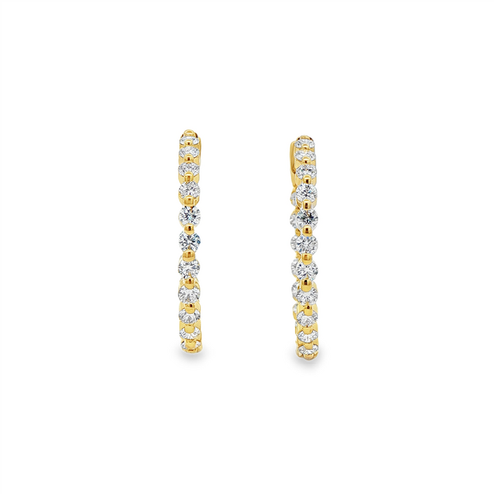 14K Yellow Gold Inside-Out Lab Diamond Hoop Earrings – 26.5x2.5mm, 2.10ctw, 5.5g