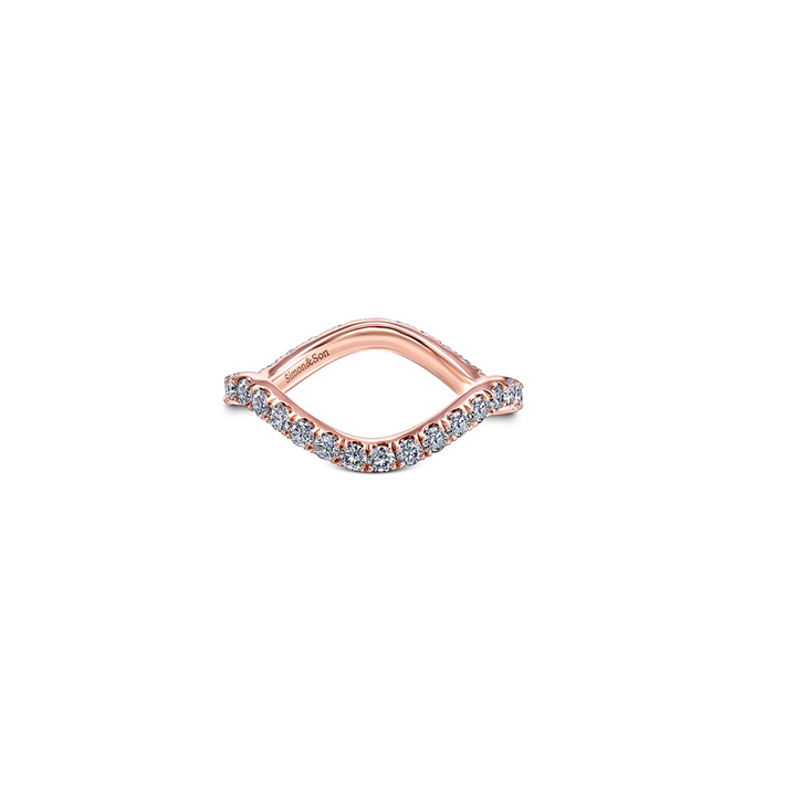 14K Rose Gold Wave Wedding Band