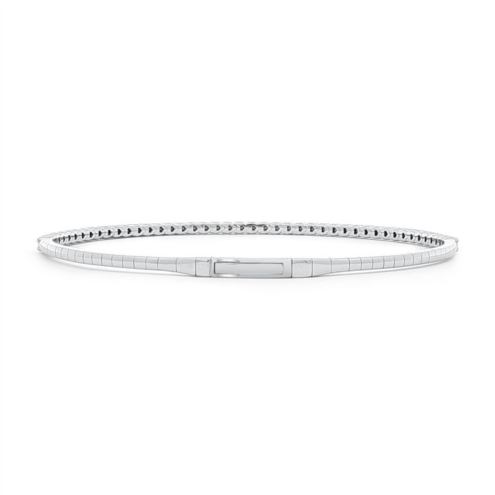 14K White Gold Diamond Flexi Bangle Bracelet - 0.75ctw.