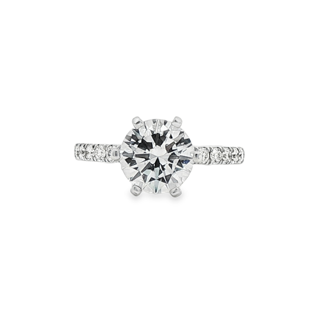 14K White Gold Lab-Grown Diamond Semi-Mount Engagement Ring – 0.45ctw.
