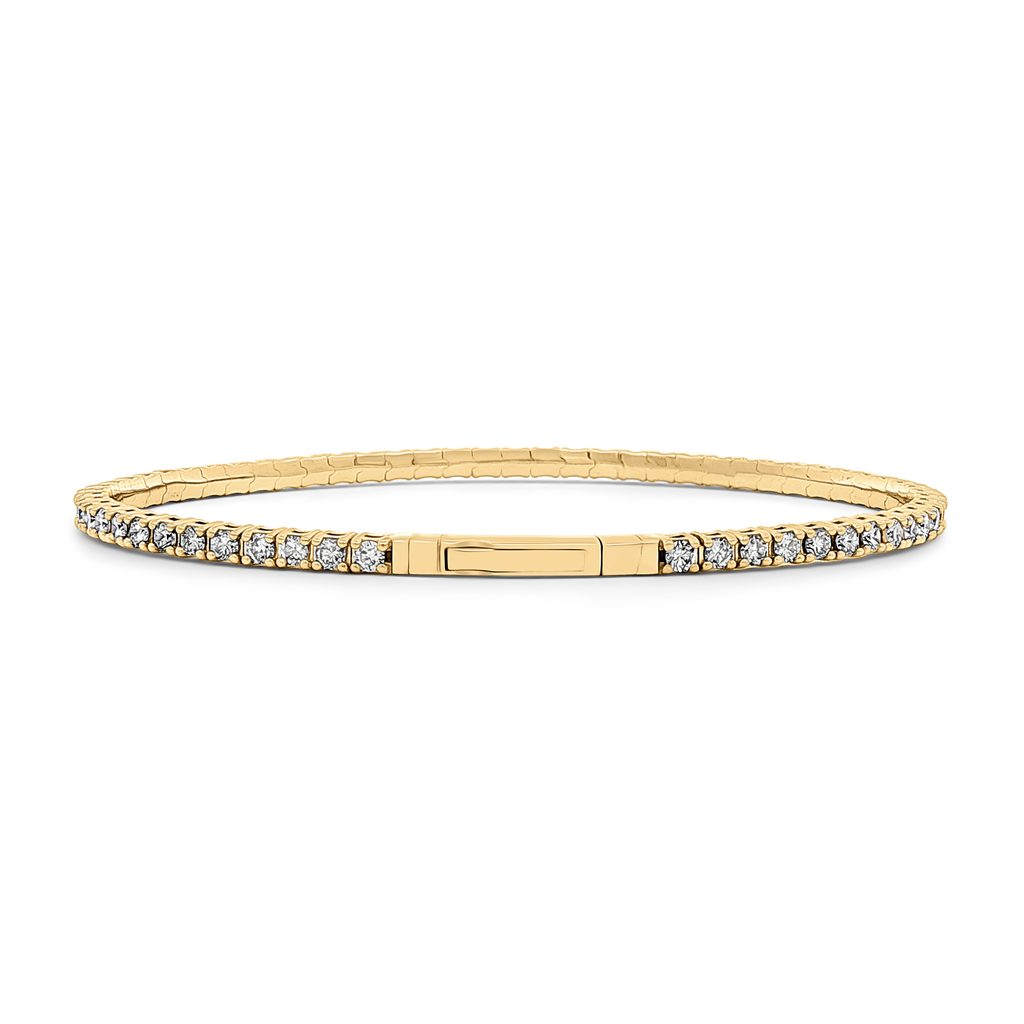 14K Yellow Diamond Flexi Bangle – 2.5mm, 2.00ctw, 7.5g