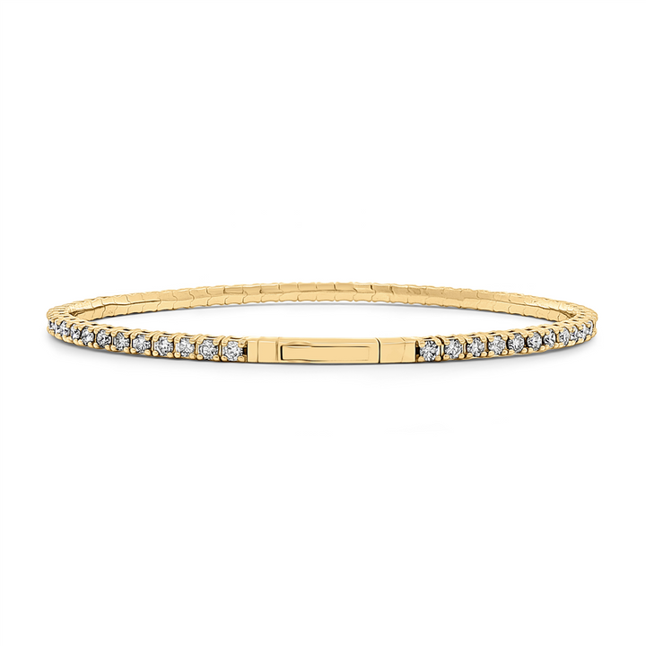 14K Yellow Diamond Flexi Bangle – 2.5mm, 2.00ctw, 7.5g