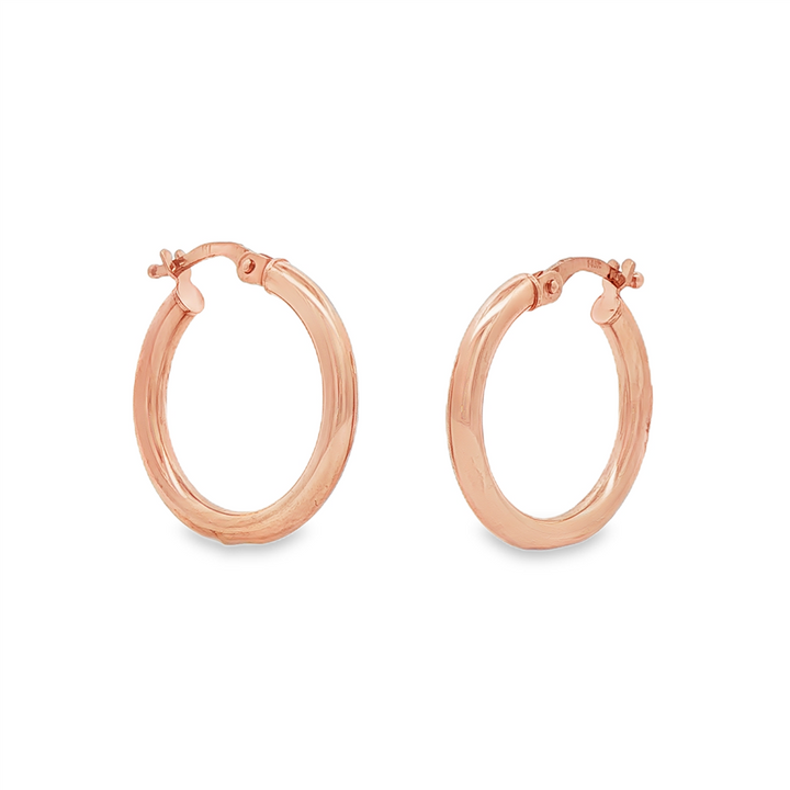 14K Rose Gold Hoop Earrings 15x2.5mm – 1.4g