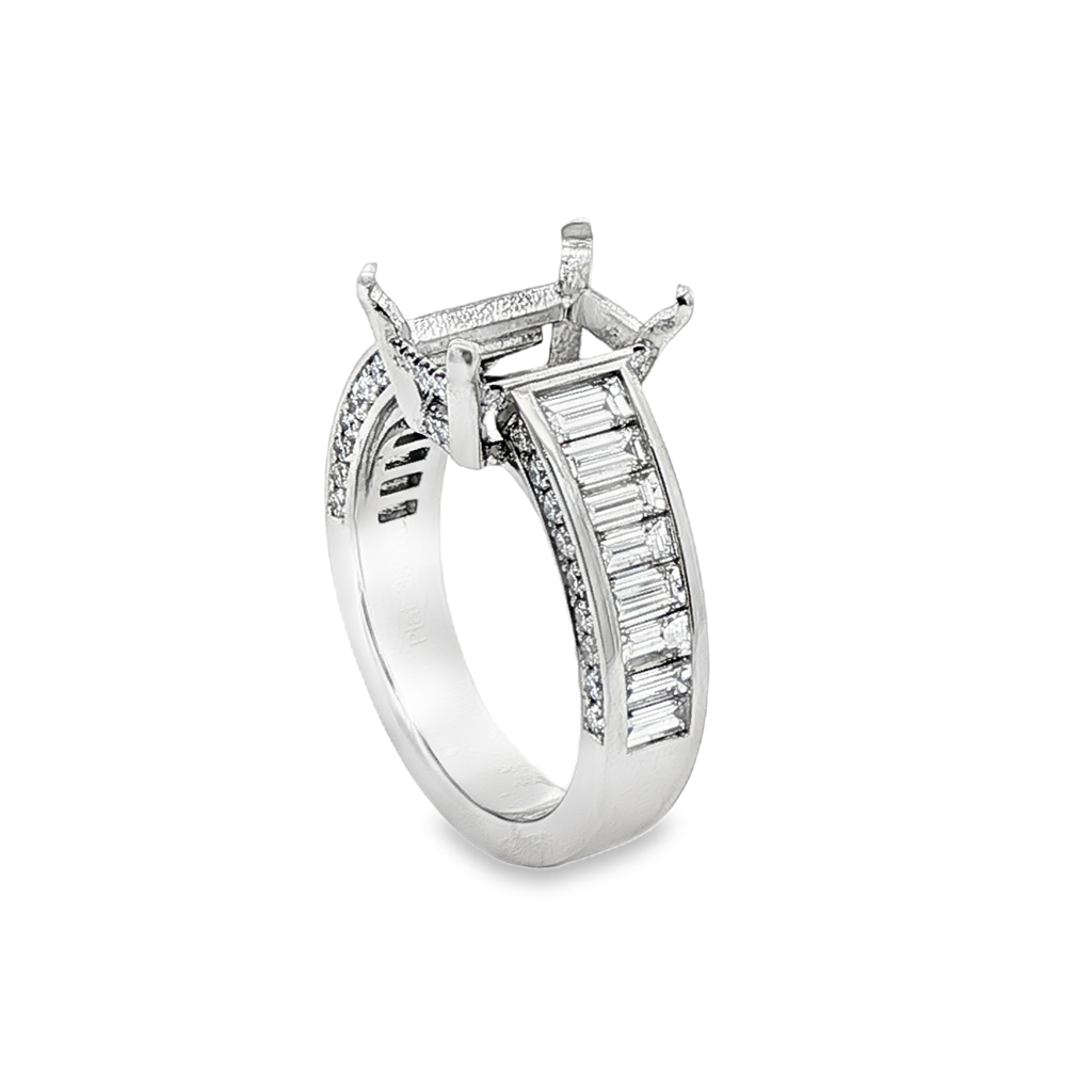 Platinum Diamond Semi-Mount Engagement Ring – 1.77ctw.