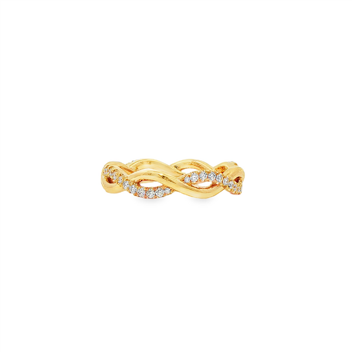 14K Yellow Gold Diamond Twist Band – 0.38ctw.