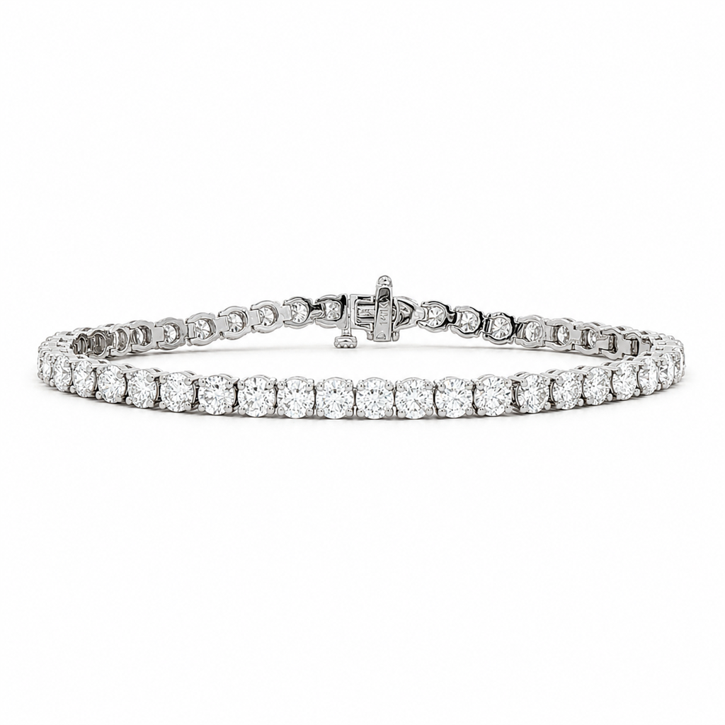 14K White Gold 10.15ctw Lab Grown Diamond Tennis Bracelet