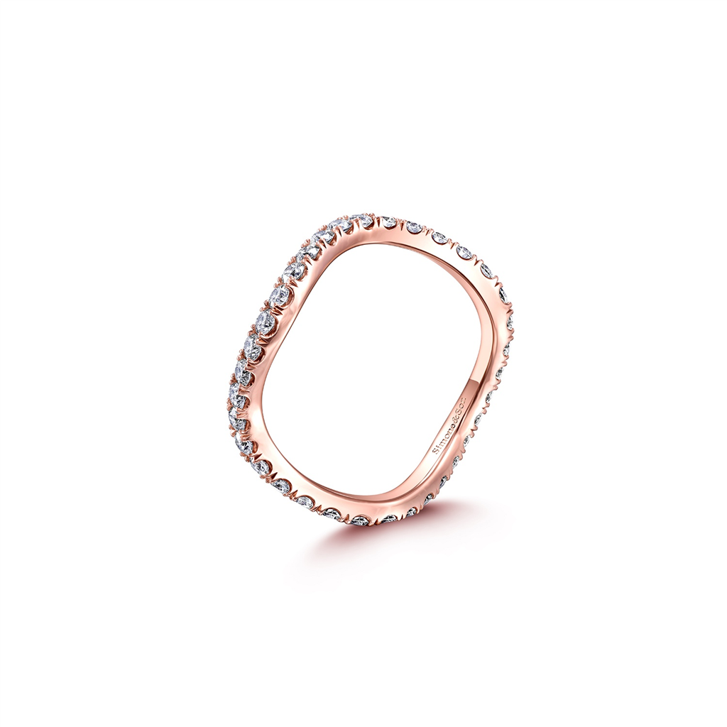 14K Rose Gold Wave Wedding Band