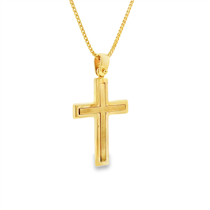 14KY Cross Pendant – 24mm, 1.6g