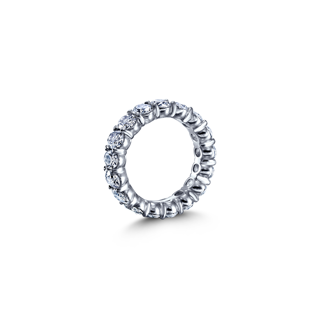 Platinum Natural Oval Diamond Eternity Band