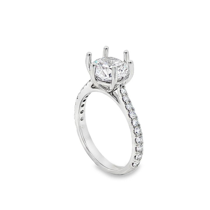 14K White Gold Lab-Grown Diamond Semi-Mount Engagement Ring – 0.38ctw