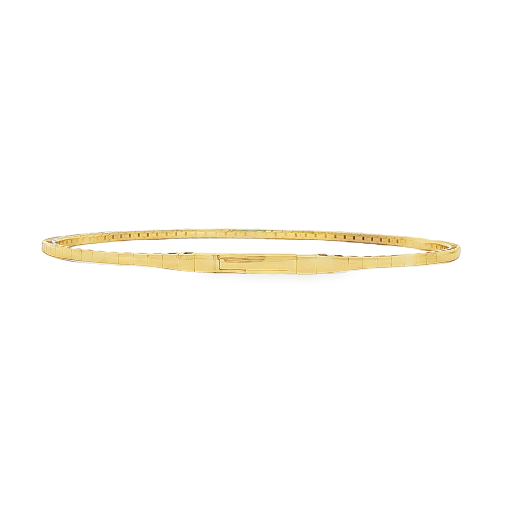 14K Yellow Gold Natural Diamond Flexi Bangle – 0.55ctw, 4.8g