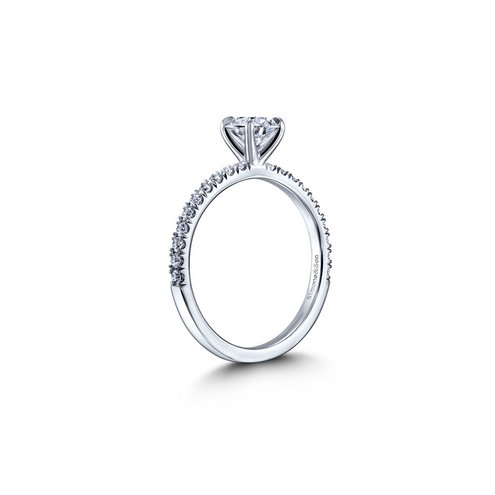 18K White Gold Diamond Engagement Ring 1.00ctw.