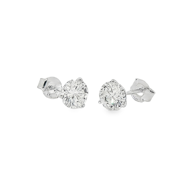 14K White Gold Lab Grown Diamond Stud Earrings – 2.00ctw.